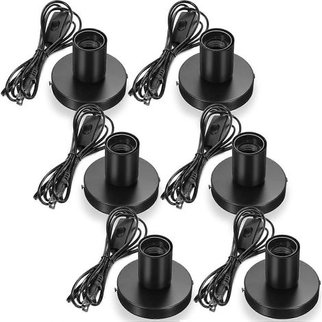 Lot de 6 douilles à vis E26/E27 pour lampe de bureau en métal poli. (1/5)