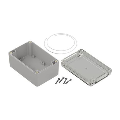 Boîtier RS PRO en Polycarbonate, 120 x 80 x 60.2mm, Gris clair IP65 ( Prix pour 1 ) (1/4)