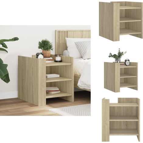 Nachttisch Sonoma-Eiche 45x50x50 cm Holzwerkstoff - Nachttisch - Beistelltisch - Wohnzimmerstil - Landhaus Stil - Holzwerkstoff (1/5)
