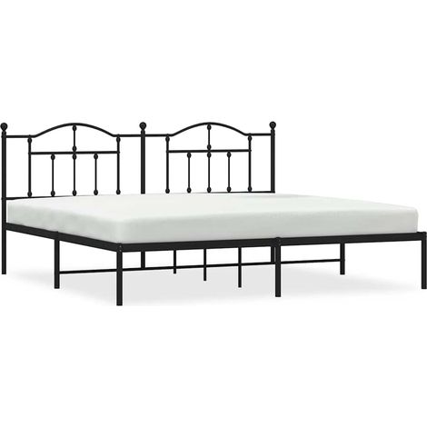 Maison Exclusive - Bettgestell mit Kopfteil Metall Schwarz 200x20