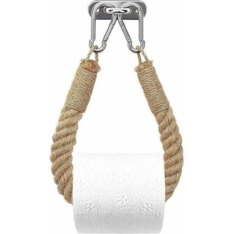 Toilet Paper Holder,Hemp Rope Towel Holder for Bathroom and Kitchen Bathroom Paper Holder Toilet Towel Roll Holder (Yellow) (1/4)