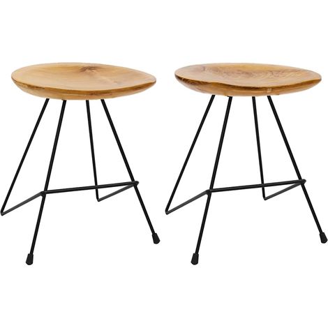 Taburetes de cocina 2 unidades madera de teca maciza