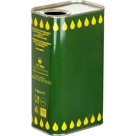 Lattina per Olio Alimentare - Verde - 1 Litro