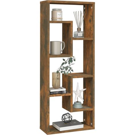 Étagère murale Chêne fumé 36x16x90 Bois d'ingénierie (1/5)