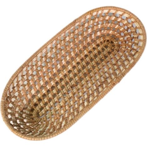 Panier en jonc de mer tressé, corbeille fruits paille, bol légumes bois (1/4)