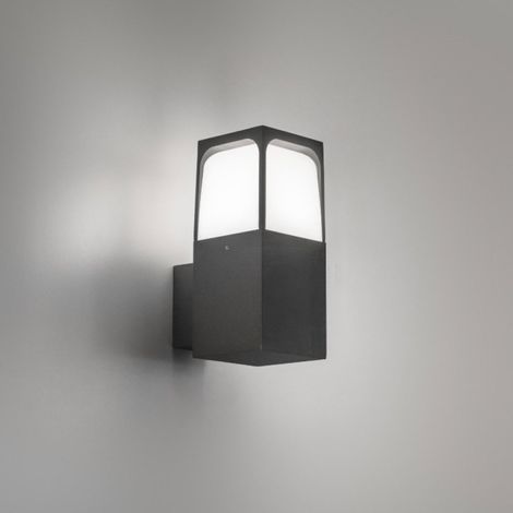 Applique moderno gea led ges2030 e27 led ip44 alluminio policarbonato lampada parete