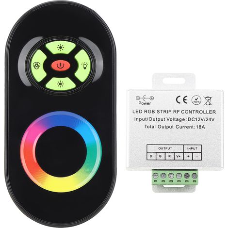 Dimmer Sans Fil - Réglage Éclairage RGB par Télécommande RF - 8 Niveaux de Luminosité - Pour Éclairage Coloré Intérieur - 1 Pièce (1/5)