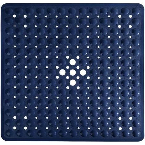 Non-slip shower mat 53x53 cm with suction cups (navy blue)