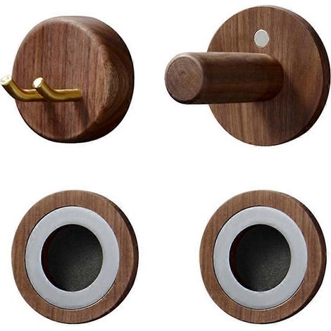 Runder Wand-Haartrocknerhalter mit Holzsockel – platzsparend und einfach zu montieren – ideal für Badezimmer (1/5)
