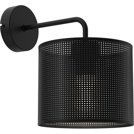 Applique murale noire Loft Shade grille E27 15W Luminex