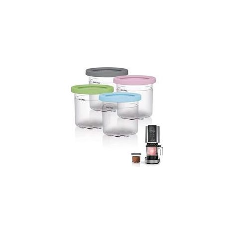 Pot à glace, récipient à glace avec couvercle, remplacement pour le pot à glace Ninja Creami, compatible avec Nc301, Nc300 et Nc299amz (FMY). (1/4)