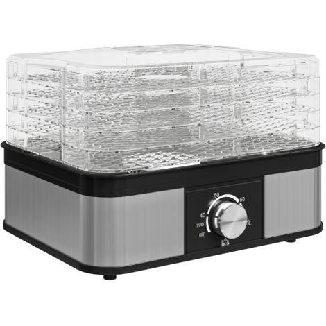 5-Tier Stainless Steel Food Dehydrator 245W with Adjustable Temperature for Drying Fruits, Vegetables, Meat, Jerky, and Pet Treats