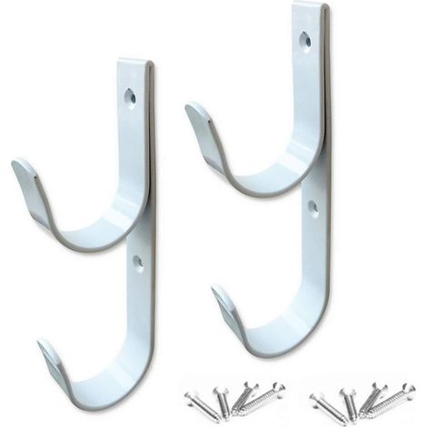 Poolstangenhaken – Weißes Aluminium – Geeignet für Bürsten und Skimmernetze – 2er-Pack (1/5)