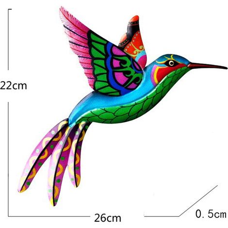 1 Farbsatz: wie abgebildet. Material: Wanddekoration aus Schmiedeeisen in Form eines Kolibris, hochwertige Beschläge.