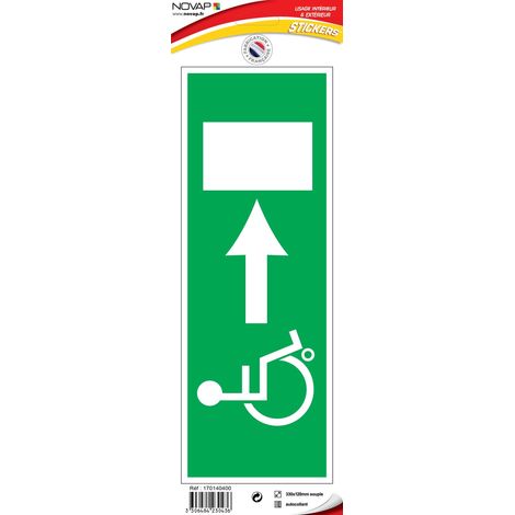 Panneau Sortie de secours handicapés à droite - Vinyle adhésif 330x120mm - 4230436