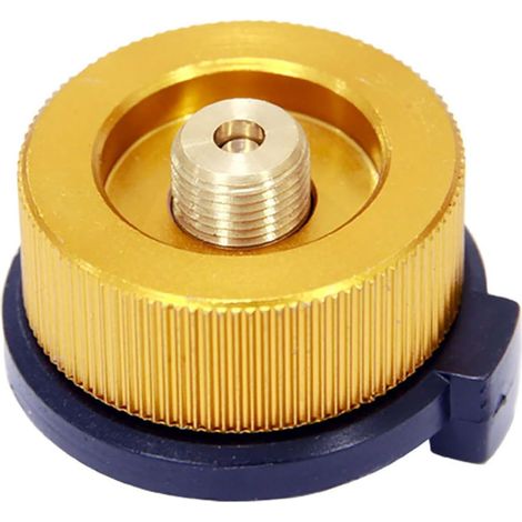 Connettore per fornello da campeggio - Adattatore per bombola di gas a due pezzi - Convertitore da bomboletta di butano a cartuccia di gas a vite (oro, 1 pezzo)
