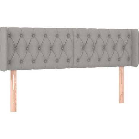 Maison Exclusive - Cabecero de tela gris claro 163x16x78/88 cm (1/5)