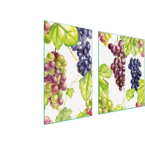 Glasplatte und Schneidebrett 100x52 Obst