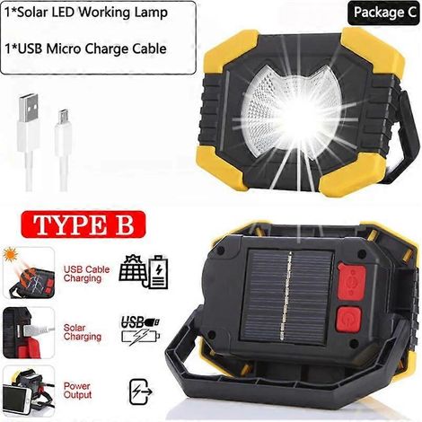 Lampe de travail LED 100 W, projecteur ultra-lumineux, lampe de recherche portable, lampe de camping, lampe de tente, lampe de secours étanche, paquet C (1/5)