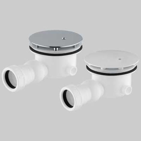 PILETTA DOCCIA FORO 90 MM CON SNODO - 1" 1/2 - 40 cover bianca