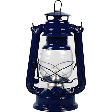 Ornament of lamp to petroleum in iron forged of style retro, blue fonce, suitable to a bedroom or a table of bedside (1/5)