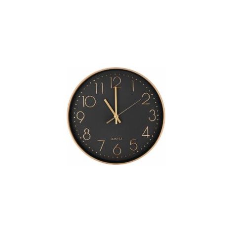 Orologio da parete moderno al quarzo silenzioso, 25 cm, numeri rotondi di grandi dimensioni (oro rosa) - Crezuo