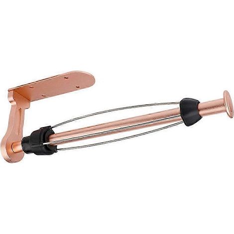 Porte-rouleau de papier essuie-tout, fixation murale sous meuble, en alliage d'aluminium adhésif, couleur or rose. (1/5)