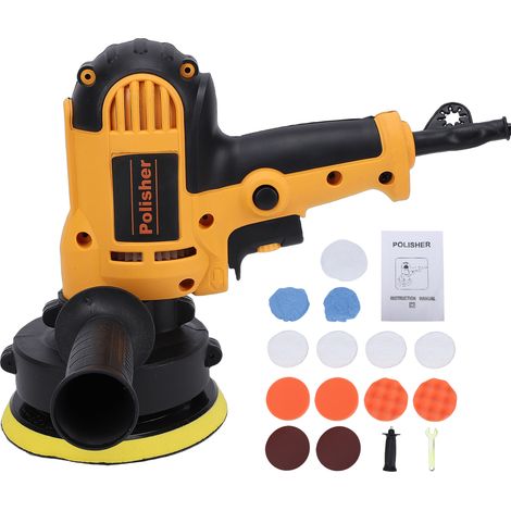 Autopoliermaschine, 5-Zoll-Wachsset mit Polierpads und variabler Geschwindigkeit, tragbare Maschine für die Fahrzeug-, Möbel-, Metall- und Bodenpflege.