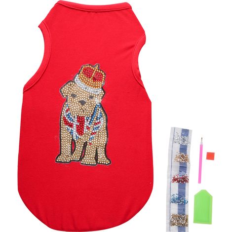 Diamond Painting TShirt DIY HandMade Pet Dog Clothes Art Craft Supplies Accessories(Red M) (1/5)