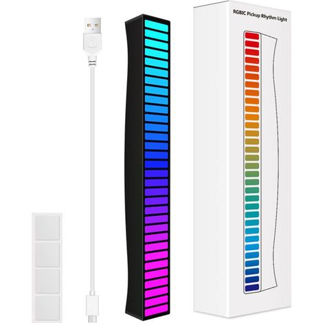 Soundreaktive LED-Lichtleiste – RGB-App-Steuerung – Musikrhythmus-Synchronisierung – Für Auto, Büro, Gaming, PC, TV (1/5)