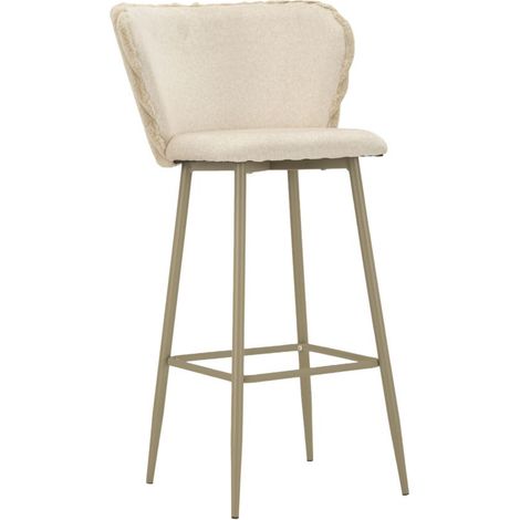 TABURETE DE BAR ALASKA -B- CREMA SET DE 2 PIEZAS CM 55X58X106 (ALTURA DEL ASIENTO CM 77) (1/5)