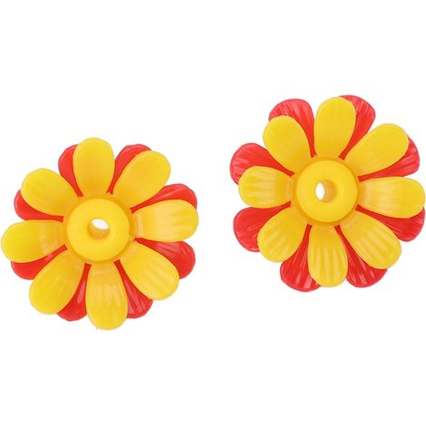 30 fleurs de rechange pour mangeoires à colibris, colorées et éclatantes, faciles à nettoyer, en rouge et jaune.-AquaForge (1/5)