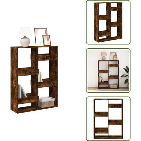 vidaXL Bibliothèque chêne fumé 100x33x135 cm bois d'ingénierie (1/5)