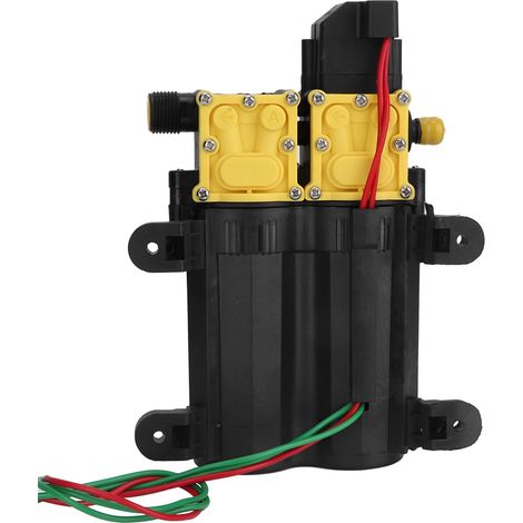 Bomba de agua de doble cabezal de alta presión de 12 V – Bomba de diafragma eléctrica para riego y limpieza agrícola – Material plástico técnico