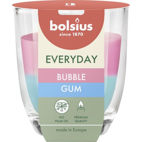 Bolsius Duftkerze im Glas Everyday Ø 7 x 8 cm bubble gum
