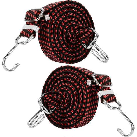 Lot de 2 sangles élastiques pour bagages, sangles d'arrimage, cordes élastiques pour bagages, cordes élastiques pour voiture/fourgonnette (1/5)