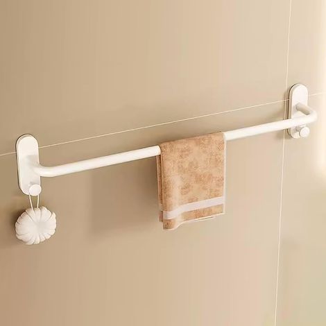 Porte-serviettes, barre porte-serviettes de salle de bain, 80 cm (31,4 pouces) de long, avec crochets en bas, convient pour la salle de bain (barre simple)