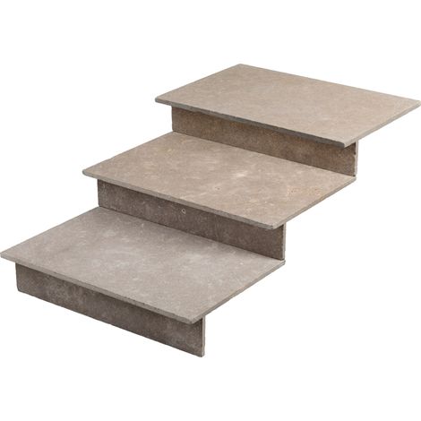 Dessus de marche Pierre d'Egypte Beige 85x55x2 cm Bord Droit (à l'unité) - RO'MA NATURE (1/2)