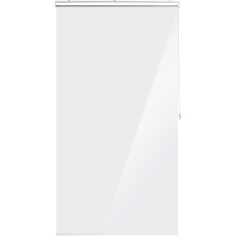 Relaxdays Duschrollo, 100x240 cm, Seilzugrollo für Dusche & Badewanne, wasserabweisend, Decke Spritzschutz, durchsichtig