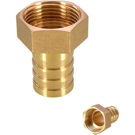 Raccord De Tuyau Laiton 1 Pouce F x 25mm Barbelé, Avec Collier De Serrage Inox 16-27mm Pour Systèmes D'Irrigation, Réservoirs D'Eau De Pluie, Tuyaux D'Arrosage (1/5)