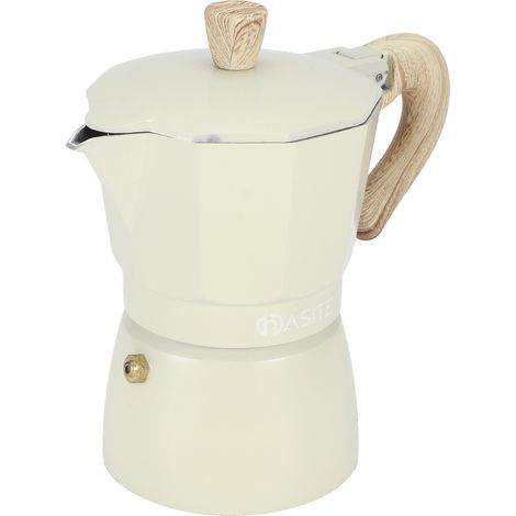 Cafetière octogonale en aluminium, type cafetière italienne, pour la maison ou le café, couleur jaune pâle, 150 ml (1/5)