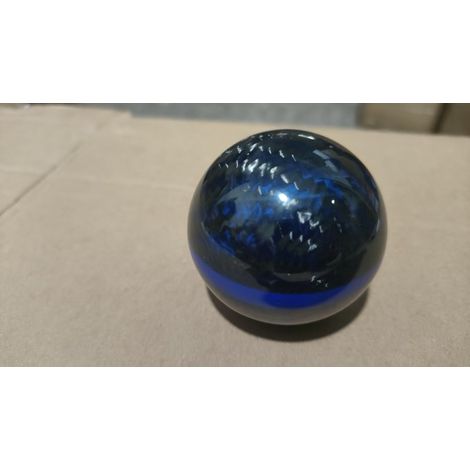 MUGEN Schaltknauf aus Kohlefaser – Schaltknauf aus Kohlefaser für 5-/6-Gang-Schaltgetriebe – Kohlefaser, ideales Werbegeschenk – Zweifarbig schwarz-blau ohne Beschriftung – Blaue Ziernähte (1/4)