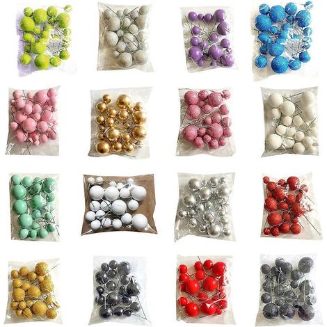 20 décorations de gâteaux en forme de boule, inserts pour gâteaux et cupcakes à faire soi-même, pics à gâteaux en mousse (1/4)