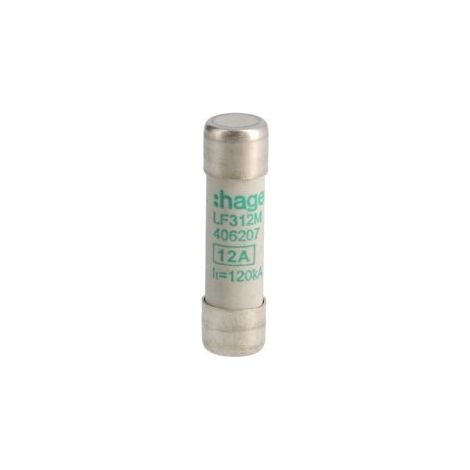 Cartouche fusible industrielle 10x38 aM 12A HAGER LF312M (1/2)