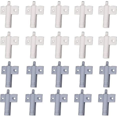 20 Türdämpfer für Küchenschränke und Schubladen, leise und sanft, weiß und grau (1/5)
