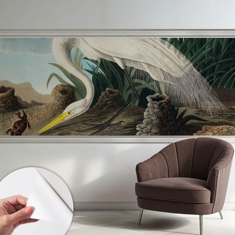 Papier peint autocollant adhésif décoratif avec motifs pour salon et chambre a motif Héron majestueux 250x104 cm (1/5)