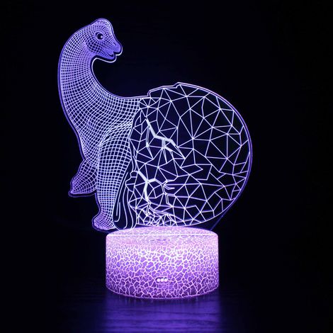 Lampe 3D dinosaure LED tactile avec télécommande, veilleuse colorée caméléon dragon pour enfants, déco de table créative cadeau garçon fille 3-9 ans, éclairage nocturne intelligent interactif.