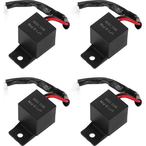 Relais clignoteur LED 12V 150W étanche 2 broches - Lot de 4 pour moto, clignotants à LED, flash électronique universel (1/5)