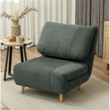 Schlafsessel 82x89x83 cm grün aus Polyester mit verstellbarer Rückenlehne und Bettfunktion (1/5)