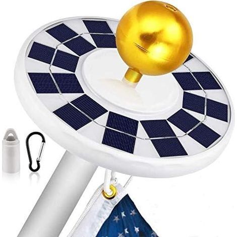 128 LED Solaire Drapeau Pôle Lumière, Super Lumineux De Mât De Drapeau, pour pôle lumineux IP65 Étanche Capteur de Lumière Flagpole Downlight pour la Cour Routière (1/5)